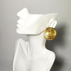 Chanel 31 Rue Cambon Gold Tone Clip on Earrings